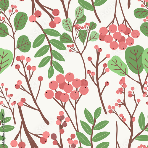 seamless pattern with red flowers