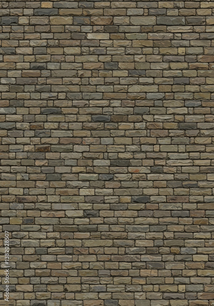Obraz premium Old Brick Wall Texture Neutral Tones. AI Generated
