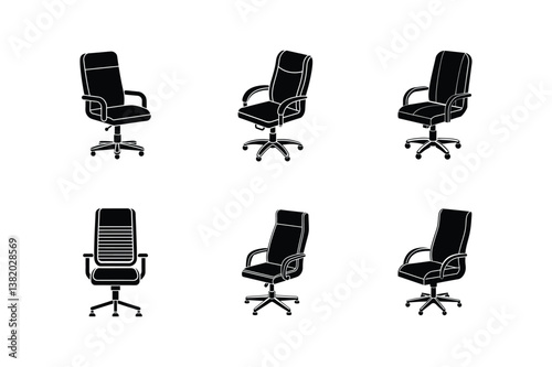 executive chair silhouette vector illustration