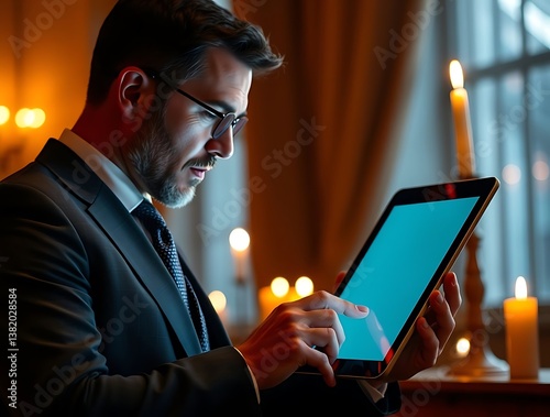 businessman with tablet computer