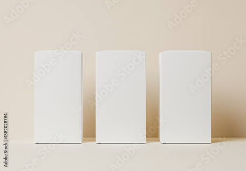 Simple white box mockup with three product containers.