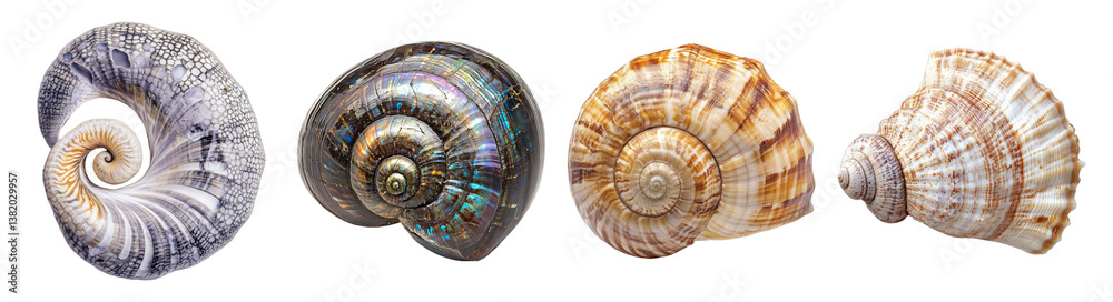 Exquisite Collection of Colorful Nautical Shells on White Background, PNG bundle collection, Isolated on Transparent Background Exquisite Collection of Colorful Nautical Shells on White Background, PNG bundle collection, Isolated on Transparent Background