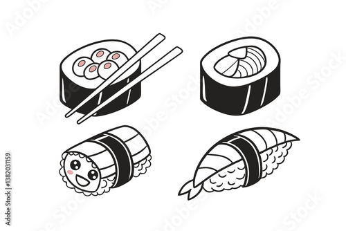 sushi set vector illustration