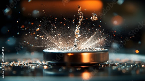 Wallpaper Mural A close-up of a physics experiment with magnets and metal filings Torontodigital.ca