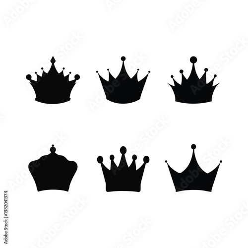 set of crowns vector illustration