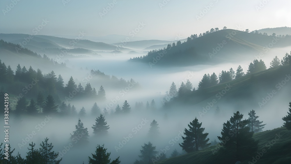 Obraz premium Misty Mountain Valley