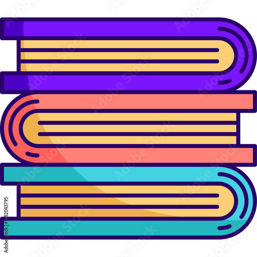 Books Education elements - flat icon	
