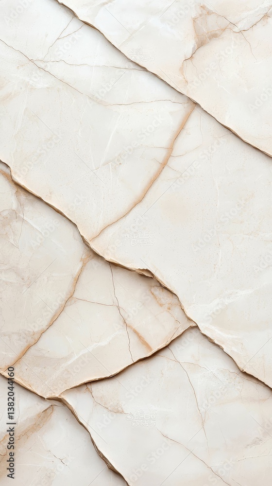 A close-up view of textured, light-colored stone with natural cracks and veins, showcasing its unique patterns and geological characteristics.