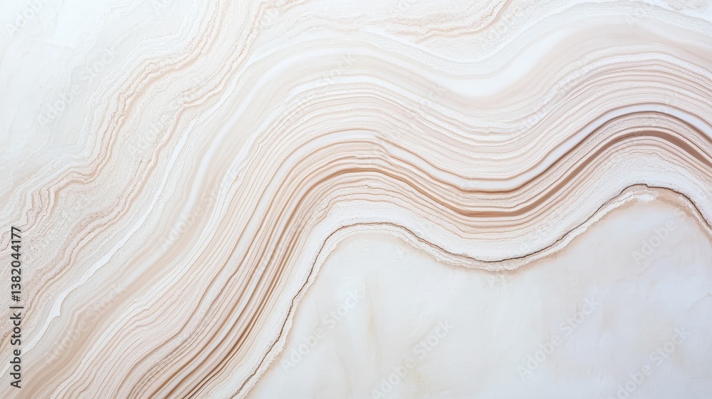 A smooth, textured surface with flowing lines in soft beige and white tones, resembling natural stone or abstract art.