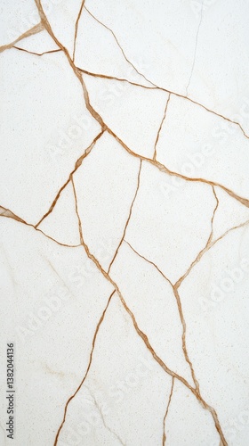 Obraz na płótnie A close-up image of a white marble surface with intricate golden veins, showcasing its natural elegance and unique patterns. w salonie