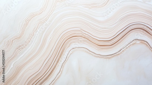 Obraz na płótnie A smooth, textured surface with flowing lines in soft beige and white tones, resembling natural stone or abstract art. w salonie