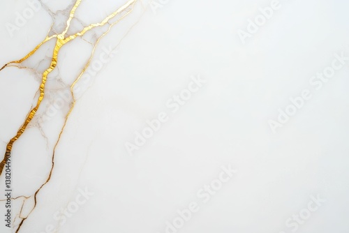 Obraz na płótnie A smooth, light-colored surface with striking golden veins creating an elegant and sophisticated pattern. w salonie
