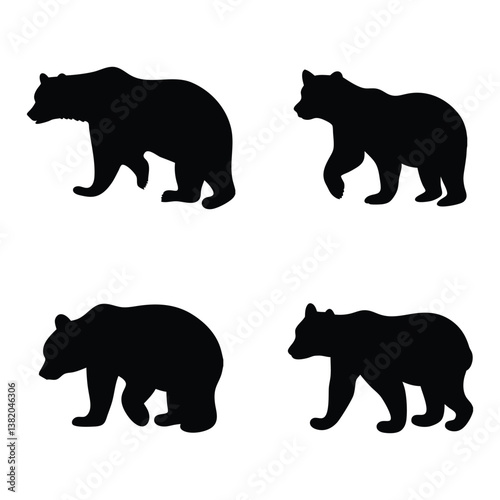 silhouettes of bears