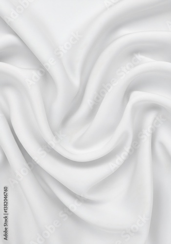 Soft white fabric folds create elegant curves and a calming mood. AI Generated