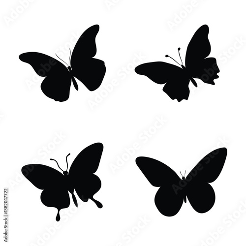 set of butterflies