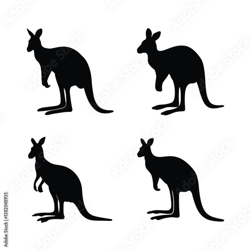 kangaroo vector silhouettes