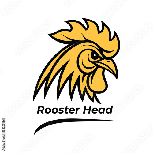 Rooster head logo and vector