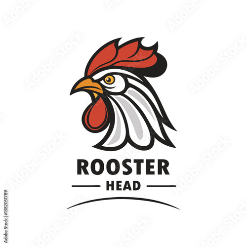 Rooster head logo and vector