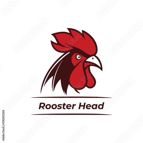 Rooster head logo and vector