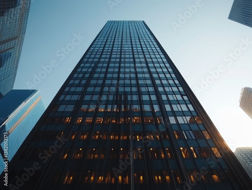 Wallpaper Mural City Skyscraper Sunset for Low Angle View. Torontodigital.ca