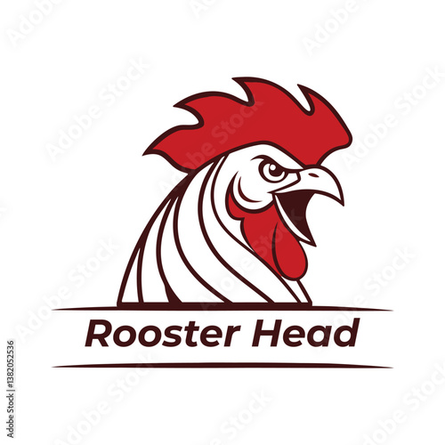 Rooster head logo and vector