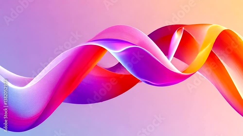 Colorful flowing ribbons of fabric create a dynamic abstract background with soft gradients