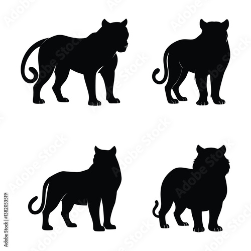 black silhouettes of Tiger