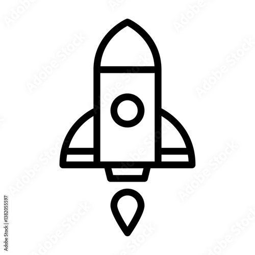 startup outline icon. rocket black line illustration.