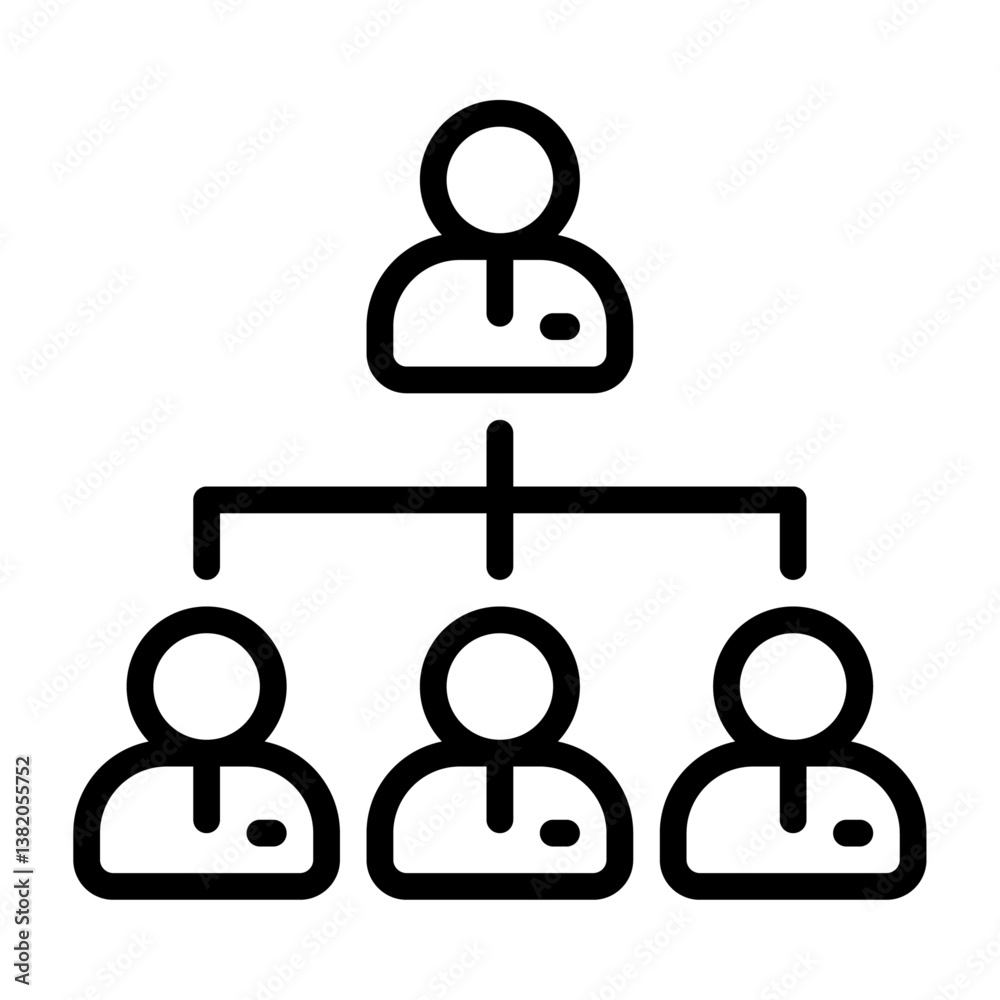 hierarchy outline icon. organization black line illustration. hierarchy outline icon. organization black line illustration.