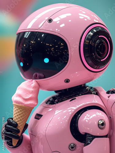 Robot holding ice cream