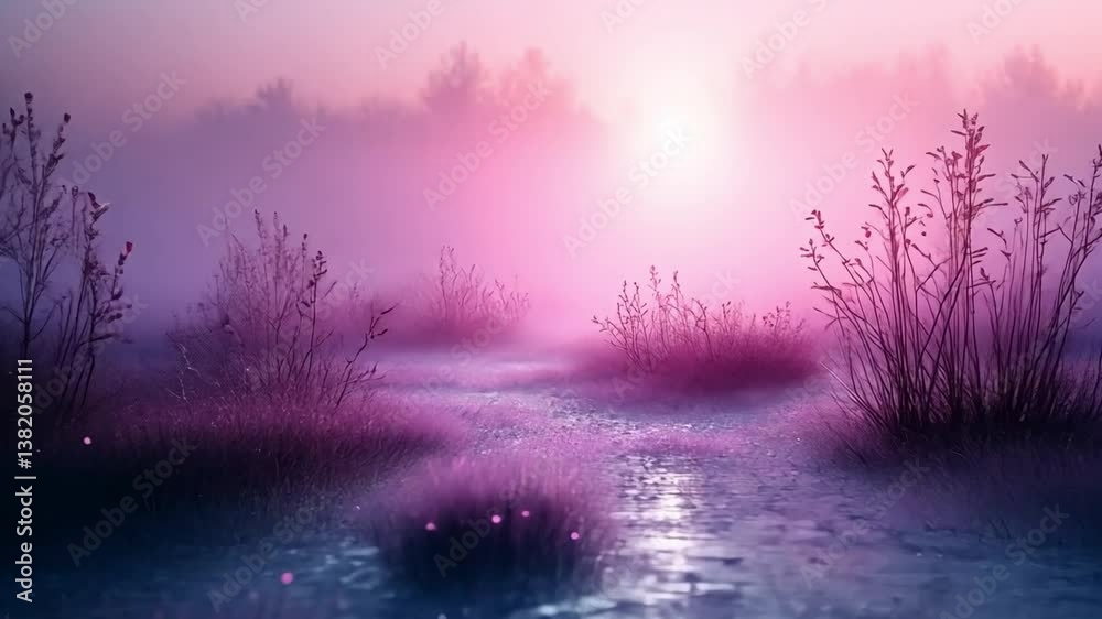 Mystical Marsh: Enthralling photograph capturing a tranquil wetland scene cloaked in a dreamy, ethereal mist, the light of dawn painting the sky in hues of pink and purple. Mystical Marsh: Enthralling photograph capturing a tranquil wetland scene cloaked in a dreamy, ethereal mist, the light of dawn painting the sky in hues of pink and purple.
