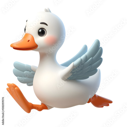 Cute 3d Goose isolated on white background