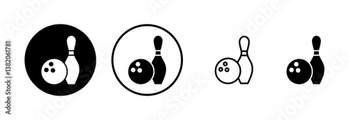 Bowling icon logo design. bowling ball and pin sign and symbol.