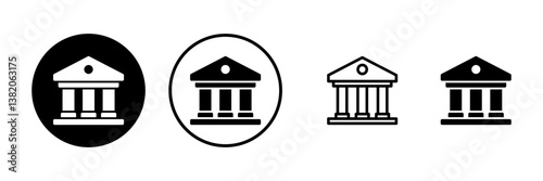 Bank icon vector illustration. Bank sign and symbol, museum, university