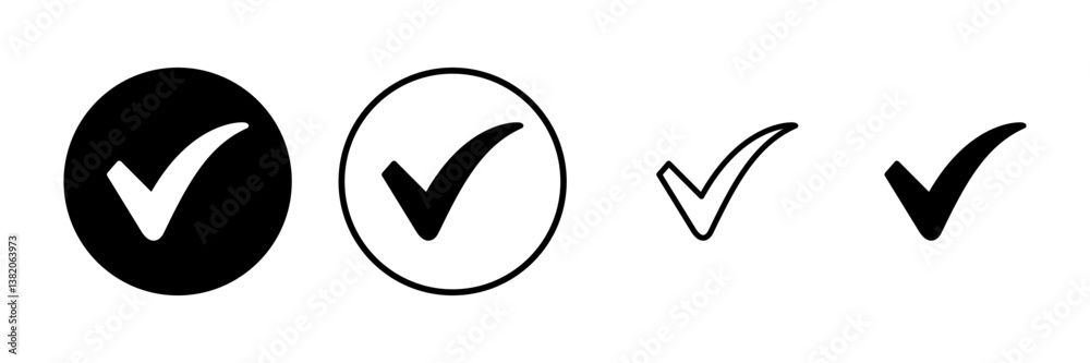 Check mark icon vector illustration. Tick mark sign and symbol Check mark icon vector illustration. Tick mark sign and symbol