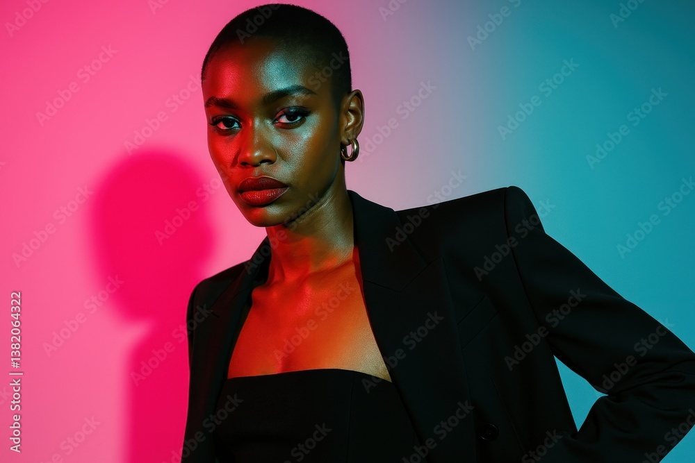 Fototapeta premium Bold fashion portrait lighting