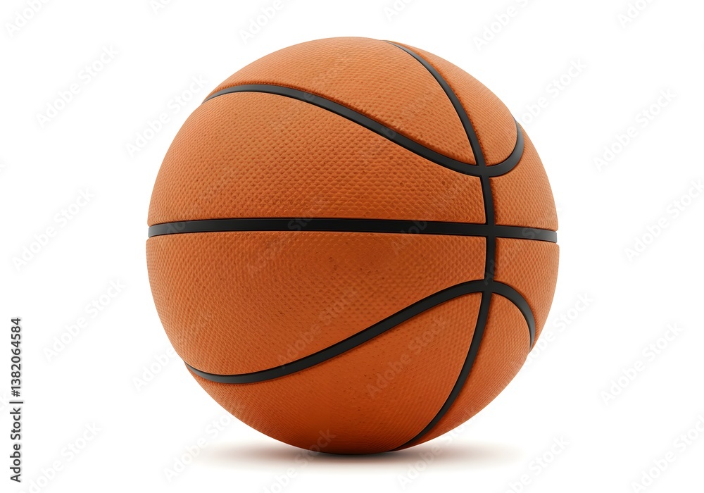 3D Orange Basketball with Black Lines 3D Orange Basketball with Black Lines