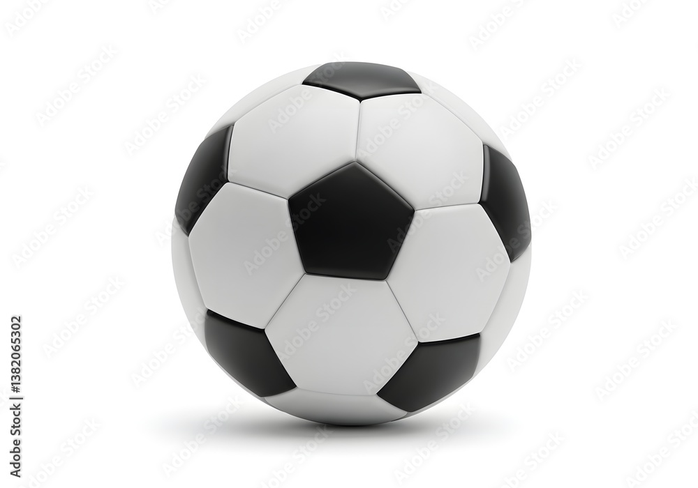 3D Soccer Ball with Black and White Panels 3D Soccer Ball with Black and White Panels