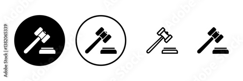 Gavel icon vector illustration. judge gavel sign and symbol. law icon. auction hammer