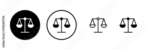 Scales icon logo design. Law scale icon. Justice sign and symbol