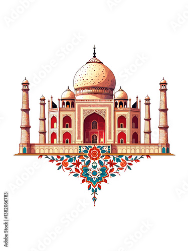  vector illustration a logo design for india taj mahal