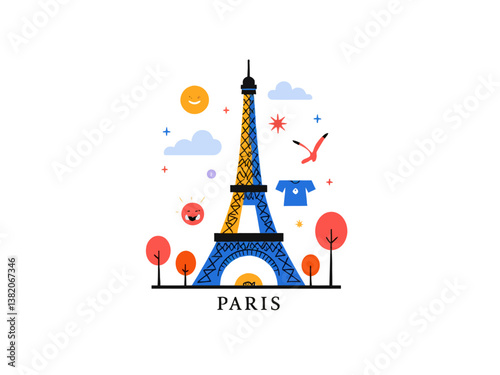 france vector illustration a logo design for paris