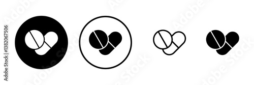 Pills icon vector illustration. capsule icon. Drug sign and symbol