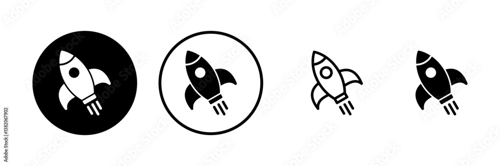Obraz premium Rocket icon vector illustration. Startup sign and symbol. rocket launcher icon