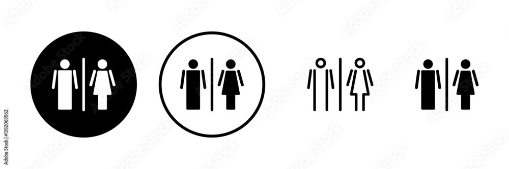 Toilet icon vector illustration. Girls and boys restrooms sign and symbol. bathroom sign. wc, lavatory Toilet icon vector illustration. Girls and boys restrooms sign and symbol. bathroom sign. wc, lavatory