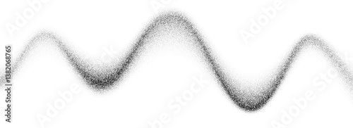Grain wavy gradient texture. Black stippled flowing grit background. Grunge noise dot work wallpaper for banner, poster, brochure. Vector undulate sand dune backdrop with speckles, particles, granules
