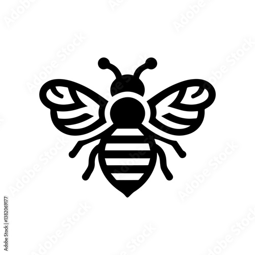 Honey bee logo icon with transparent background