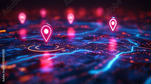 Geotargeting concept with GPS and geofencing