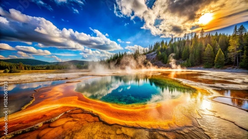 Colorful Hot Spring Landscape