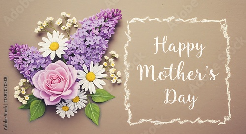 Happy Mother's Day Floral Greeting Card Design